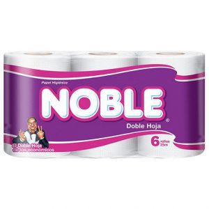Papel Higiénico Noble doble hoja 6 rollos