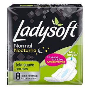 Toalla femenina Ladysoft Normal Nocturna 8 unid