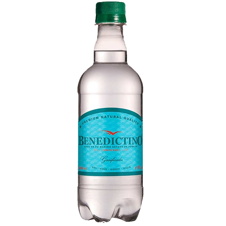 agua mineral con gas san benedictino 500ml
