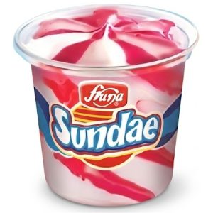 Helado sundae frambuesa
